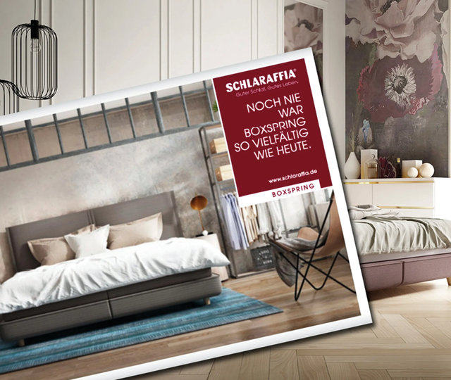 Schlaraffia Boxspring Katalog moderne Schlafzimmerx 405_11 Schlaraffia Boxspring Katalog mit hochwertigem Boxspringbett und modernem Schlafzimmer Design. Inspirierender Prospekt für komfortable Betten und erholsamen Schlaf.
