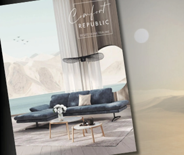 Comfort Republic Sofa Katalog modernes Wohnzimmerx 405_12 Comfort Republic Katalog mit modernem Design Sofa im Wohnzimmer. Inspirierender Möbelprospekt für stilvolle Polstermöbel und hochwertige Wohnkonzepte.